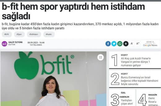 b-fit hem spor yaptırdı hem istihdam sağladı