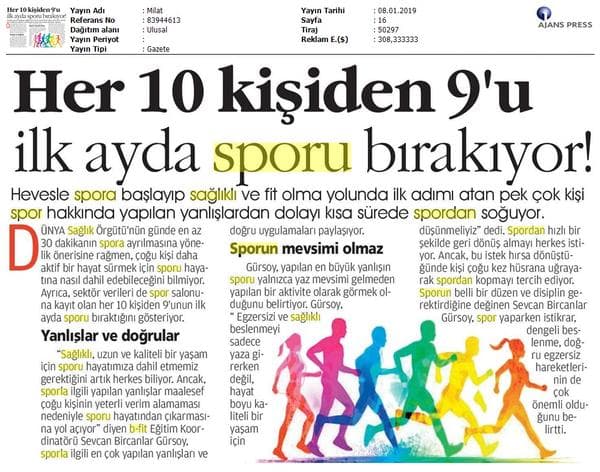 Her 10 Kişiden 9'u İlk Ayda Sporu Bırakıyor/MİLAT