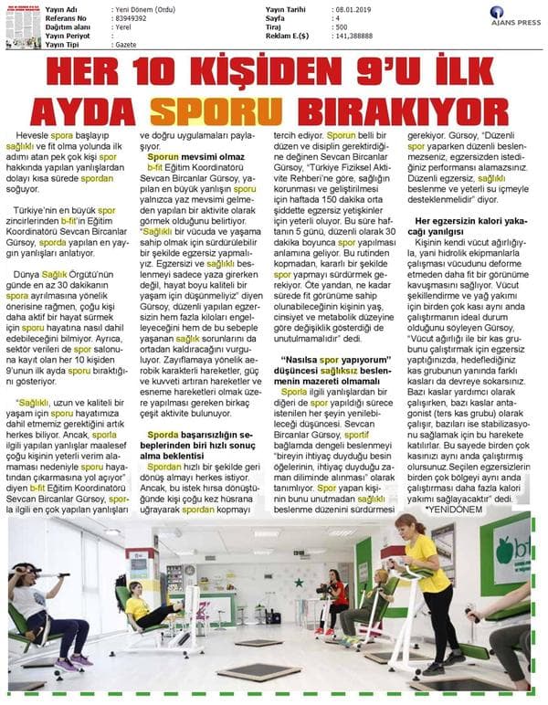 Her 10 Kişiden 9'u İlk Ayda Sporu Bırakıyor/YENİ DÖNEM ORDU