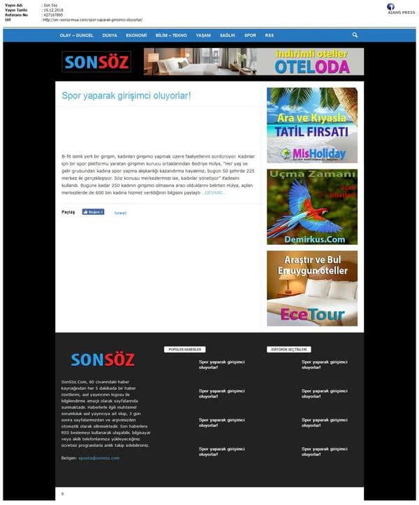 Spor Yaparak Girişimci Oluyorlar/SONSÖZ