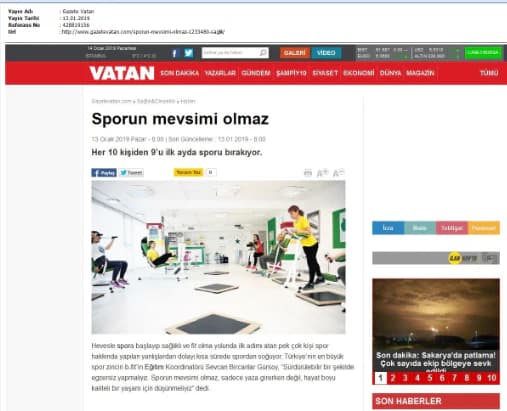 Sporun Mevsimi Olmaz/ GAZETE VATAN